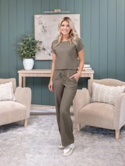 Round Neck Short Cuff Sleeve Top | S-L Pair W/ SKU55031