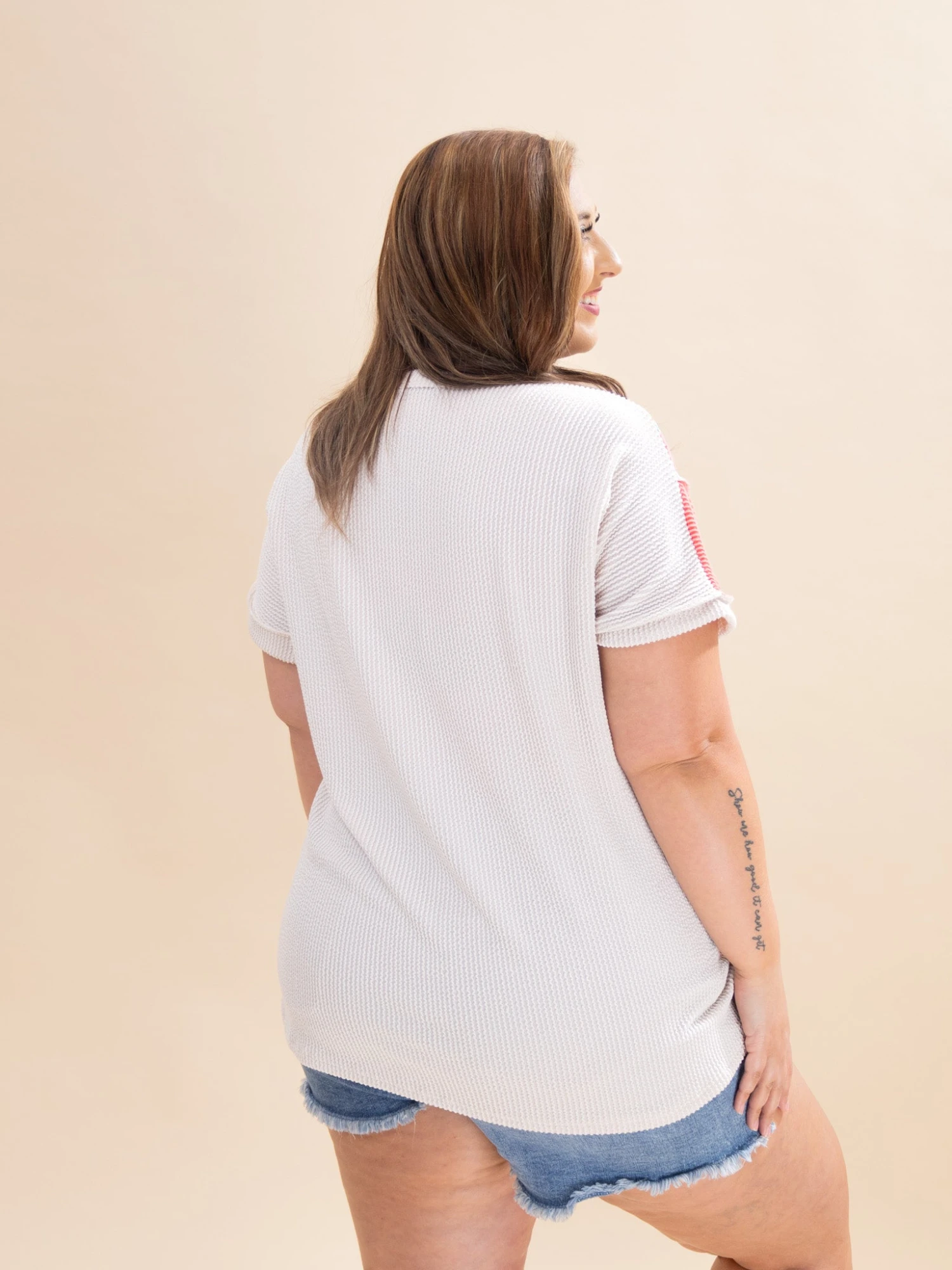 Short Sleeve Solid And Floral Contrast Top | S-3XL 6 Short Sleeve Solid And Floral Contrast Top | S-3XL - Image 6