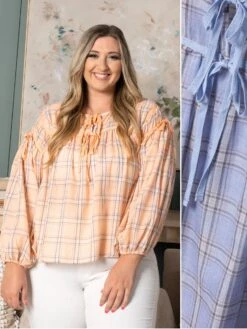 Long Sleeve Plaid Top | S-L