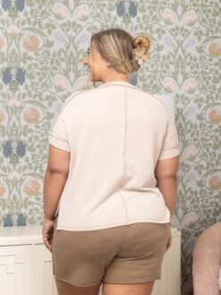 Zenana Raised Rib ShortSleeve Raw Edge Top | S/M - L/XL -Discount Divas Shop c861f7e530cc8ad233e556da90d69264