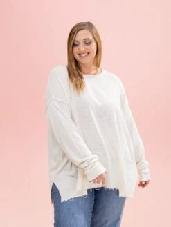 Oversized Lightweight Raw Hem Sweater By DD Design | S-3XL -Discount Divas Shop c86caf3127571ee03fc48c29f2a33284