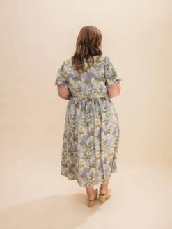 Floral V Neck Short Puff Sleeve Midi Dress | S-XL -Discount Divas Shop c8cca7d0a42136c1f799a41519f582e6