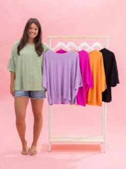 Ribbed Textured Oversized Top By DD Design | S-3XL