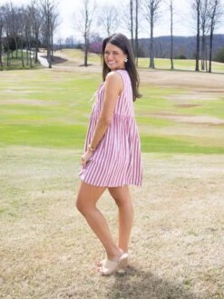 Striped Print Short Dress With Front Bow Detail | S-XL -Discount Divas Shop c9edbf4984bf483f48bd6bff82376b69