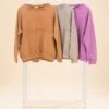 Long Sleeve Mineral Washed Terry Knit Pullover | S-L