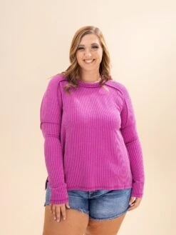 Zenana Raised Rib Exposed Seams Boat Neck Long Sleeve Top -Discount Divas Shop ca8be3150742c114c50332314b01e62e