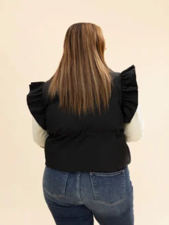 Ruffle Sleeve Puff Vest | S-L -Discount Divas Shop cab1cad700c444cc71f94bc29b310f3e