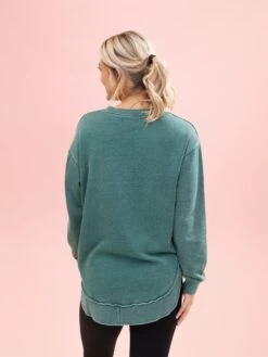 Lived In V Neck Rounded Hem Sweatshirt W/ Pockets By DD Design | S-3XL -Discount Divas Shop cad8bd88ff51cde69a2cbfe4757c8d6b