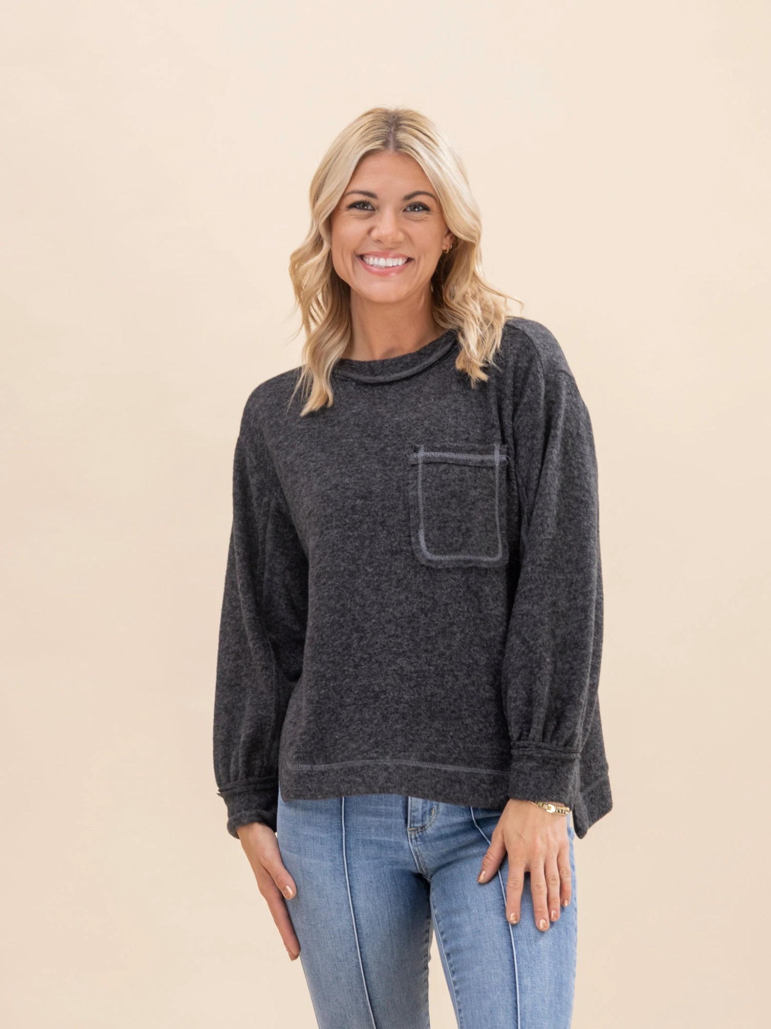 Zenana Luxe Hacci Hi-Low Round Neck Sweater | S/M-L/XL 14 Zenana Luxe Hacci Hi-Low Round Neck Sweater | S/M-L/XL - Image 14