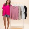 Zenana V-Neck Dolman Airflow Top | S-3XL