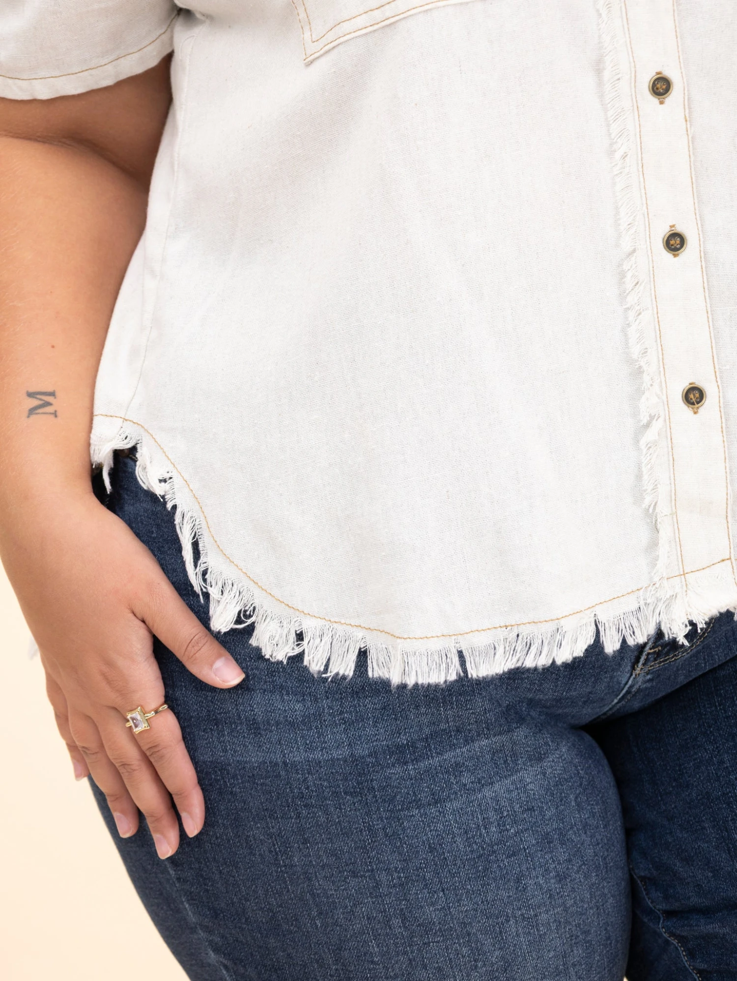 Ruffled Gathered Sleeve Linen Button Up Shirt Top | S-L Summer Concert 5 Ruffled Gathered Sleeve Linen Button Up Shirt Top | S-L Summer Concert - Image 5