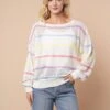 Long Sleeve Striped Sweater | S-3X White Birch