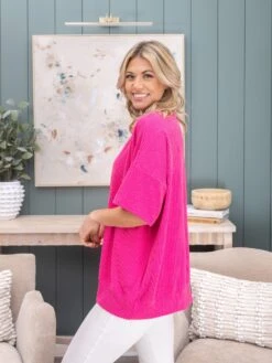 Wave Rib Oversized Short Sleeve Sweatshirt | S/M-L/XL -Discount Divas Shop ccdb4d69117b3487977c23c908ab4f03