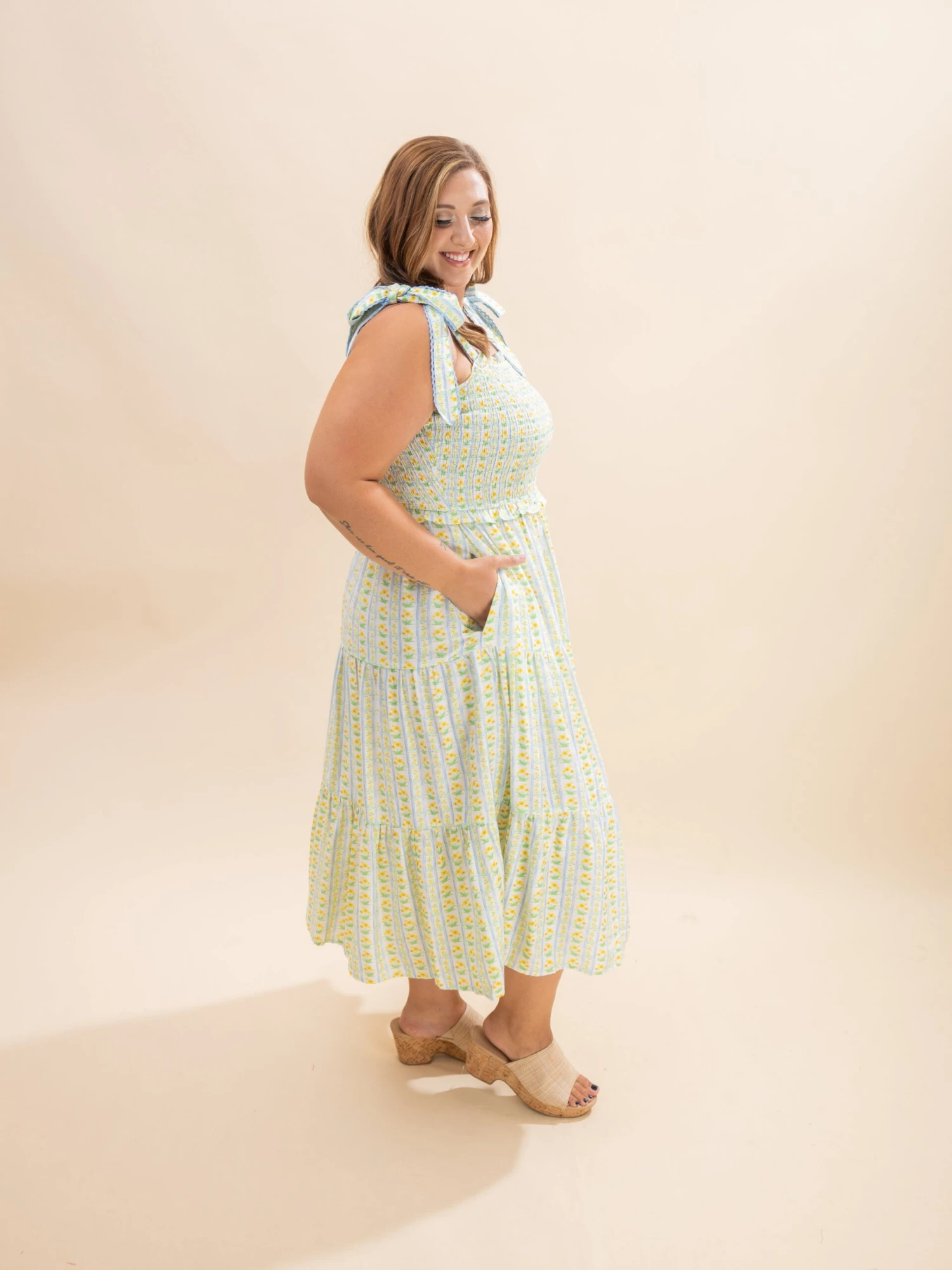 Garden Party Printed Midi Tiered Dress | S-3XL 2 Garden Party Printed Midi Tiered Dress | S-3XL - Image 2