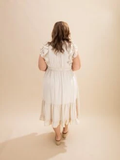 Ruffle Short Sleeve V Neck Midi Dress | S-L -Discount Divas Shop cd7119f3df98f3de7e2626994d2404ef