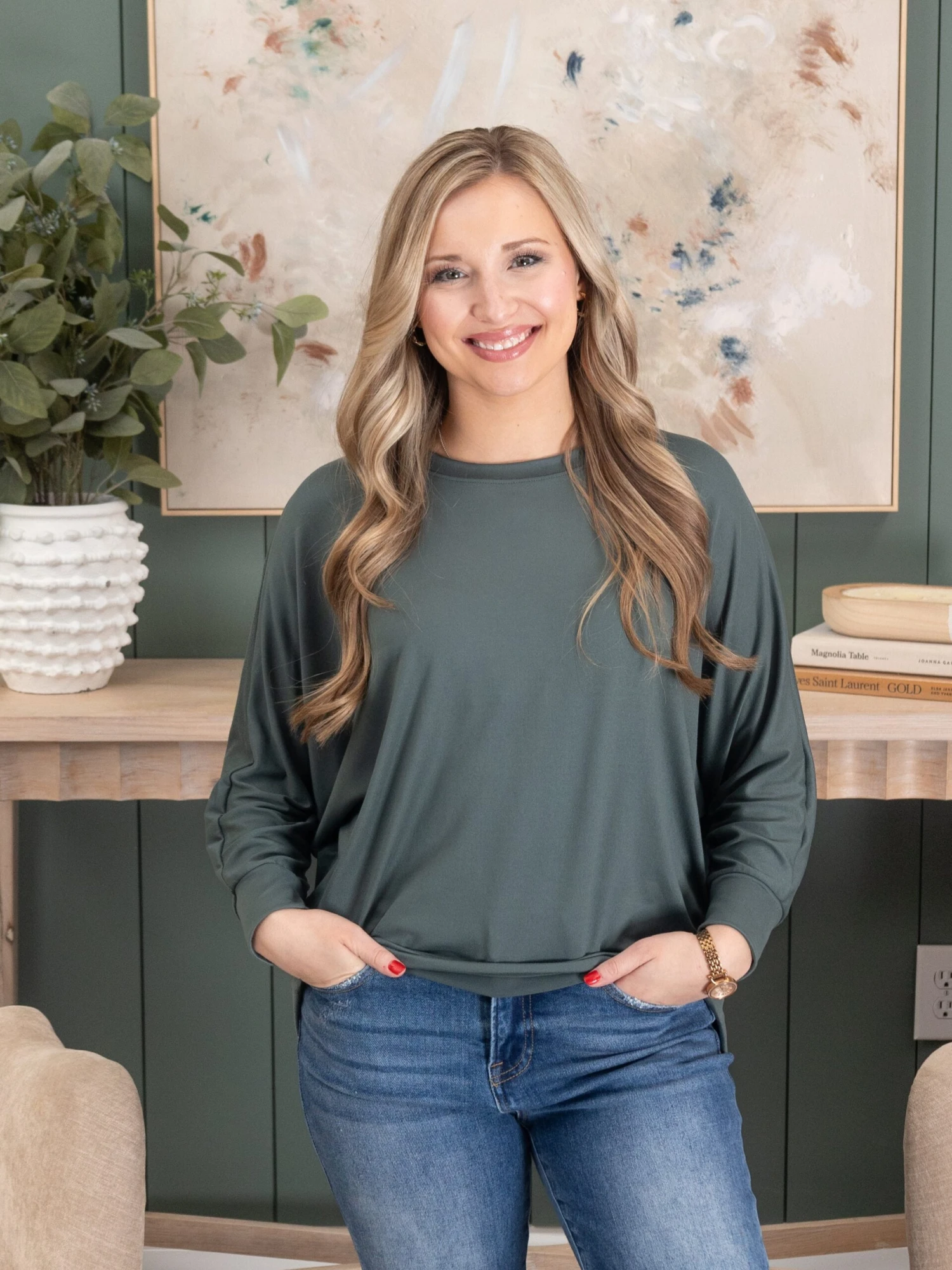 3/4 Sleeve Knit Dolman Top | S-L 3 3/4 Sleeve Knit Dolman Top | S-L - Image 3