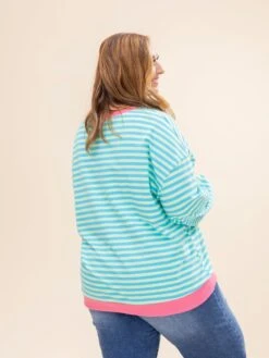 Stripe Oversized Contrast Trim Pullover Sweatshirt | S-XL -Discount Divas Shop ce725d12c9c5e55697cb362523678dfc