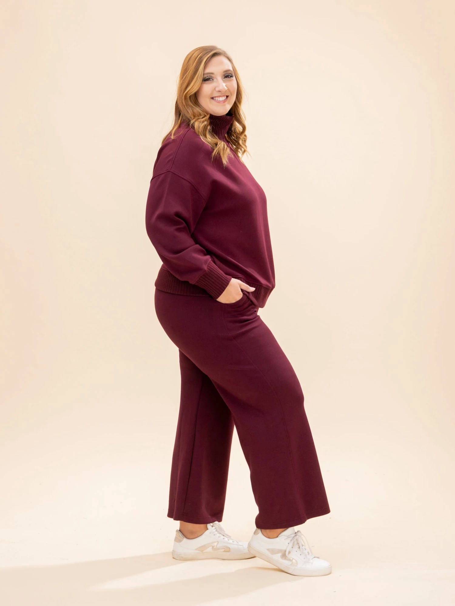 Modal Scuba Ribbed Mock Neck Pullover | S-L Pair W/ Sku64654 11 Modal Scuba Ribbed Mock Neck Pullover | S-L Pair W/ Sku64654 - Image 11