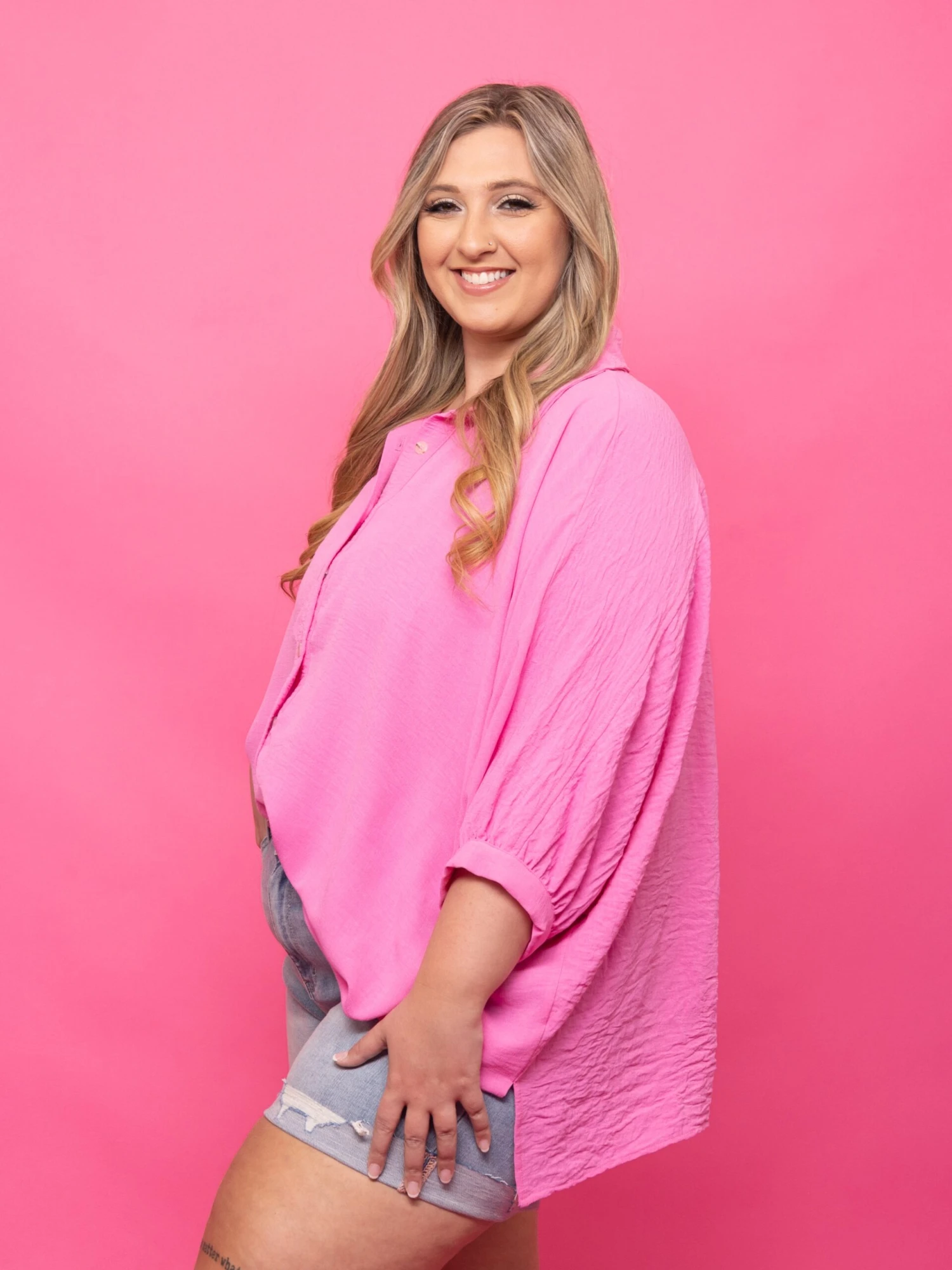 Airflow Oversized Dolman Sleeve Collared Shirt | S - 3X 2 Airflow Oversized Dolman Sleeve Collared Shirt | S - 3X - Image 2