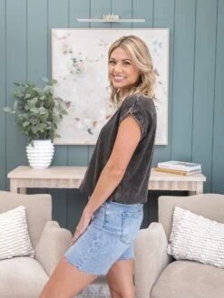 Risen Tummy Control High Rise Mid Length Raw Cut Hem Shorts | S-3X -Discount Divas Shop cf58ba33f76517c0b899eca99d5dd147