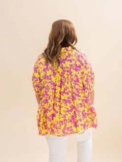 Peach Blossom Print Oversized Button Down Shirt | S-L -Discount Divas Shop d087dd112cac1630b6b48b9c86223371