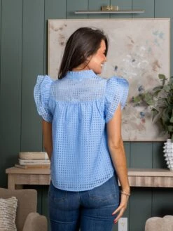Checkered Organza Ruffled Sleeve Blouse | S - L -Discount Divas Shop d093fedf8b69284acfbf0e6153ecdc14