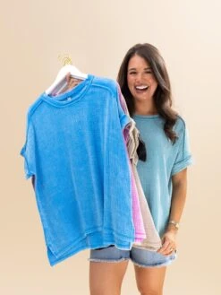 Zenana Acid Wash Round Neck Cuffed Short Sleeve Tee | S-3X -Discount Divas Shop d1f3489d6cc2979e1bff4a0e4ebb9655