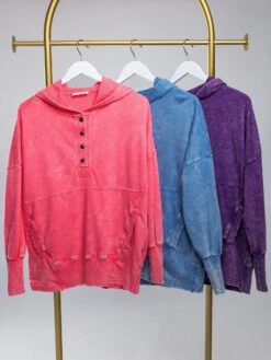 Zenana Long Sleeve Half Button Hoodie W/ Kangaroo Pocket | S-L -Discount Divas Shop d1nyU1oawgdP5kV9W1VgwQ2kcopvWgJSi2H1AdV7