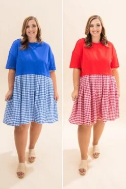 French Terry Twofer Baby Doll Dress | S-3XL Americana