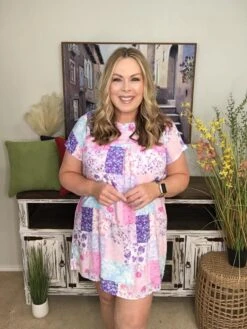 Patchwork Relaxed Dress | S-L -Discount Divas Shop d26ea6d4cef49ba9a5d583b6188b808a