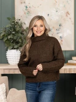 Funnel Neck Drop Shoulder Long Sleeve Sweater | S-L -Discount Divas Shop d29e6c705976a86caa81c7d144a5c062