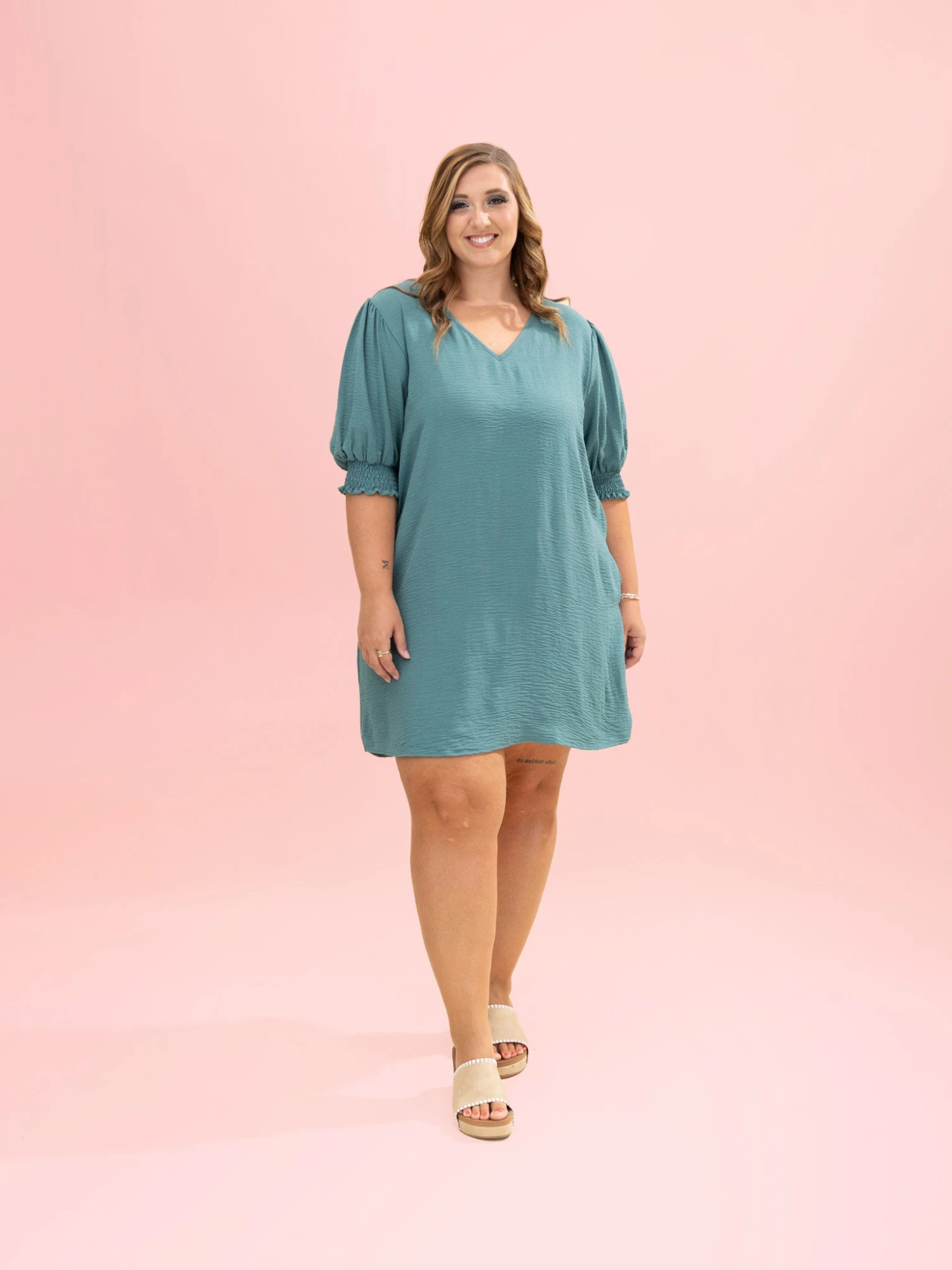 Smocked Sleeves V Neck Airflow Dress By DD Design | S-3XL 15 Smocked Sleeves V Neck Airflow Dress By DD Design | S-3XL - Image 15