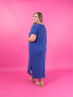 Short Sleeve Round Neck Ribbed Midi Dress | S - 2X -Discount Divas Shop d47be9f7f5190c42f21fe9e8c0ead47b