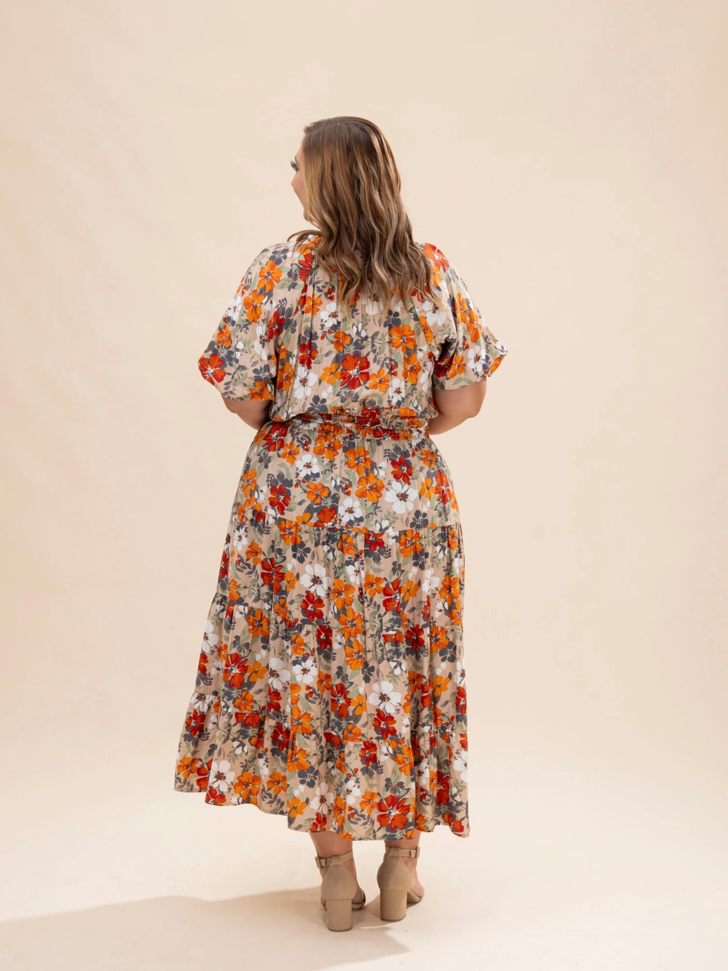 Short Sleeve Flower Printed Midi Dress | S-3XL 7 Short Sleeve Flower Printed Midi Dress | S-3XL - Image 7