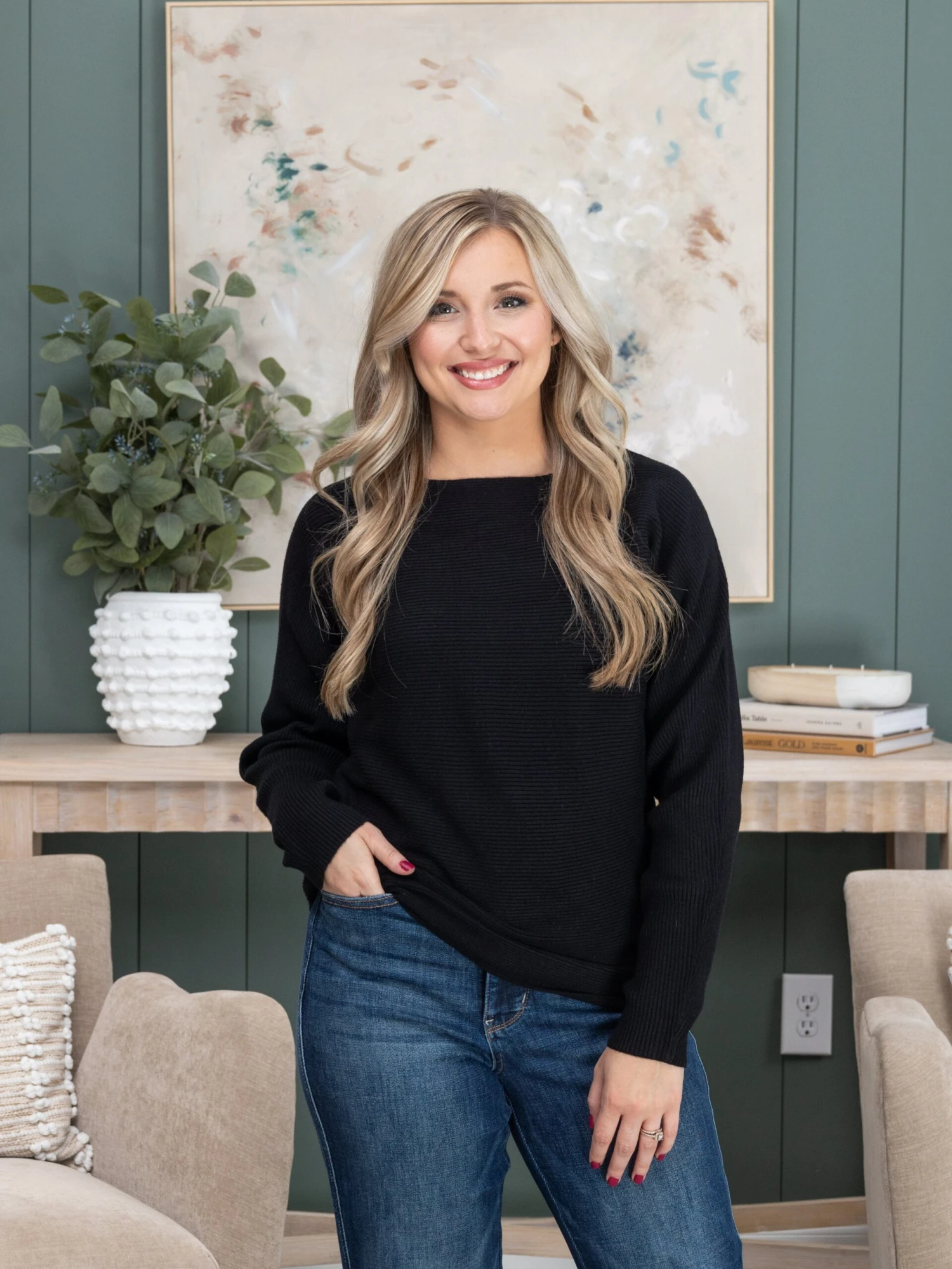 Be Cool Boat Neck Dolman Sleeve Sweater | S/M - 3X 2 Be Cool Boat Neck Dolman Sleeve Sweater | S/M - 3X - Image 2