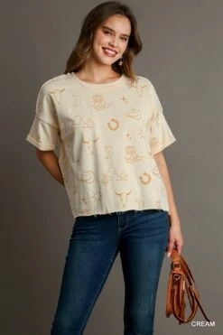 Round Neck French Terry Top | S - L Set W/ Sku53925 Umgee