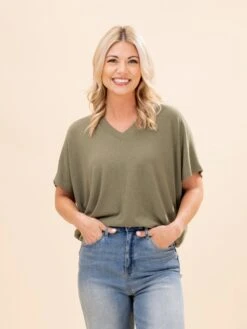 Short Sleeve Dreamy Knit V Neck Top | S - 3X -Discount Divas Shop d6bfaf47dcef3f1481c1ac3862c3ac53