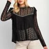 Long Sleeve All Over Lace Top | S - L Easel