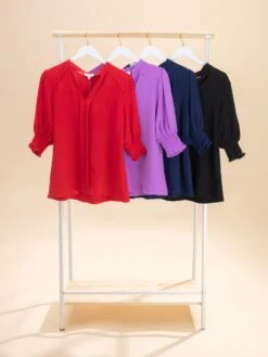 Airflow Split Neck Boxy Cut Top | S-L Americana