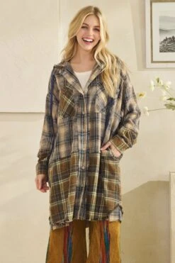 Washed Plaid Button Down Hoodie Shirt | S - XL Oli & Hali -Discount Divas Shop d7fc34ea2fccf5d7d7daa3575b3922b1