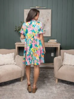 Floral Puff Sleeve Collar Buttoned Babydoll Dress | S - XL -Discount Divas Shop d8d9524726d96b7ab8f04ae4111e223b