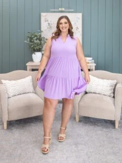 Dear Scarlett Solid Lizzy Wrinkle Free Tiered Sleeveless Dress | S - 3X -Discount Divas Shop d90ec41d77dad193164817a7335b6a44