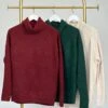 Be Cool Turtleneck Long Sleeve Sweater W/ Ribbed Hem | S/M - M/L
