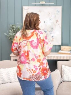 Floral Print Round Neck Half Button Down Blouse | XL-2XL 5 Floral Print Round Neck Half Button Down Blouse | XL-2XL -Discount Divas Shop da302e3b2ec55d4e50a5ceecc45e48b2