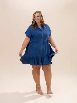 Collared Button Down Shirt Dress | S-3XL -Discount Divas Shop da49f96b5946efeeafe46669bc74d023