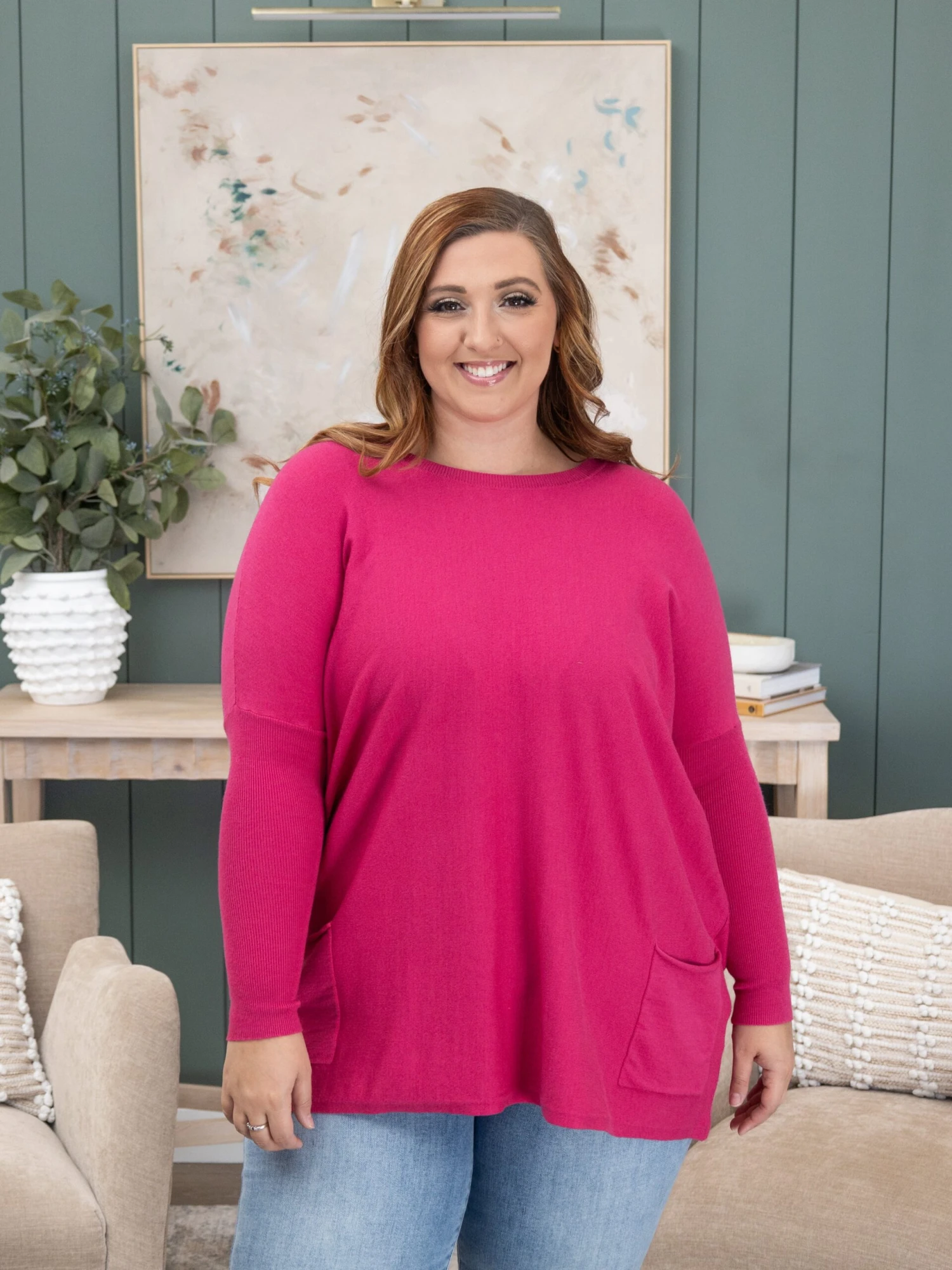 Two Pocket Viscose "Perfect Knit" Tunic Sweater By DD Design | S - 3XL 3 Two Pocket Viscose "Perfect Knit" Tunic Sweater By DD Design | S - 3XL - Image 3