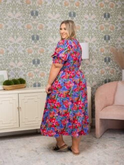 Floral Print Button Bodice Tiered Dress | S-3XL -Discount Divas Shop dc8316de032c521edc3a198f25c6928e