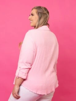 Zenana Double Gauze Button Down Rolled Sleeve Shirt | S - XL -Discount Divas Shop dc842fkMxDeLMOpcYO0C1zCctwNHPJ5s9QDYf3J6