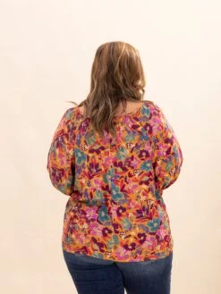 Printed Rayon Challis Ruffle Sleeve Blouse | S-3X -Discount Divas Shop dcfa96a45ddca0ae77fa5e86190c7aa0