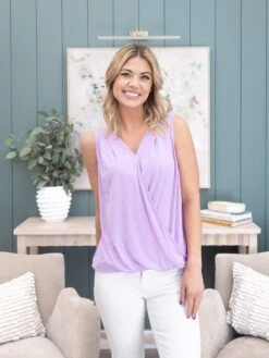 Dear Scarlett Solid Wrinkle Free Surplice Sleeveless Top | S - 3X -Discount Divas Shop dd7a0a483eae3a3e1e3dccc9d48f5a04